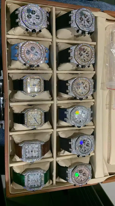 High-quality bust down moissanite rubber band watch ￼